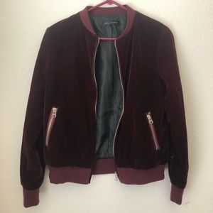 Burgundy bomber jacket